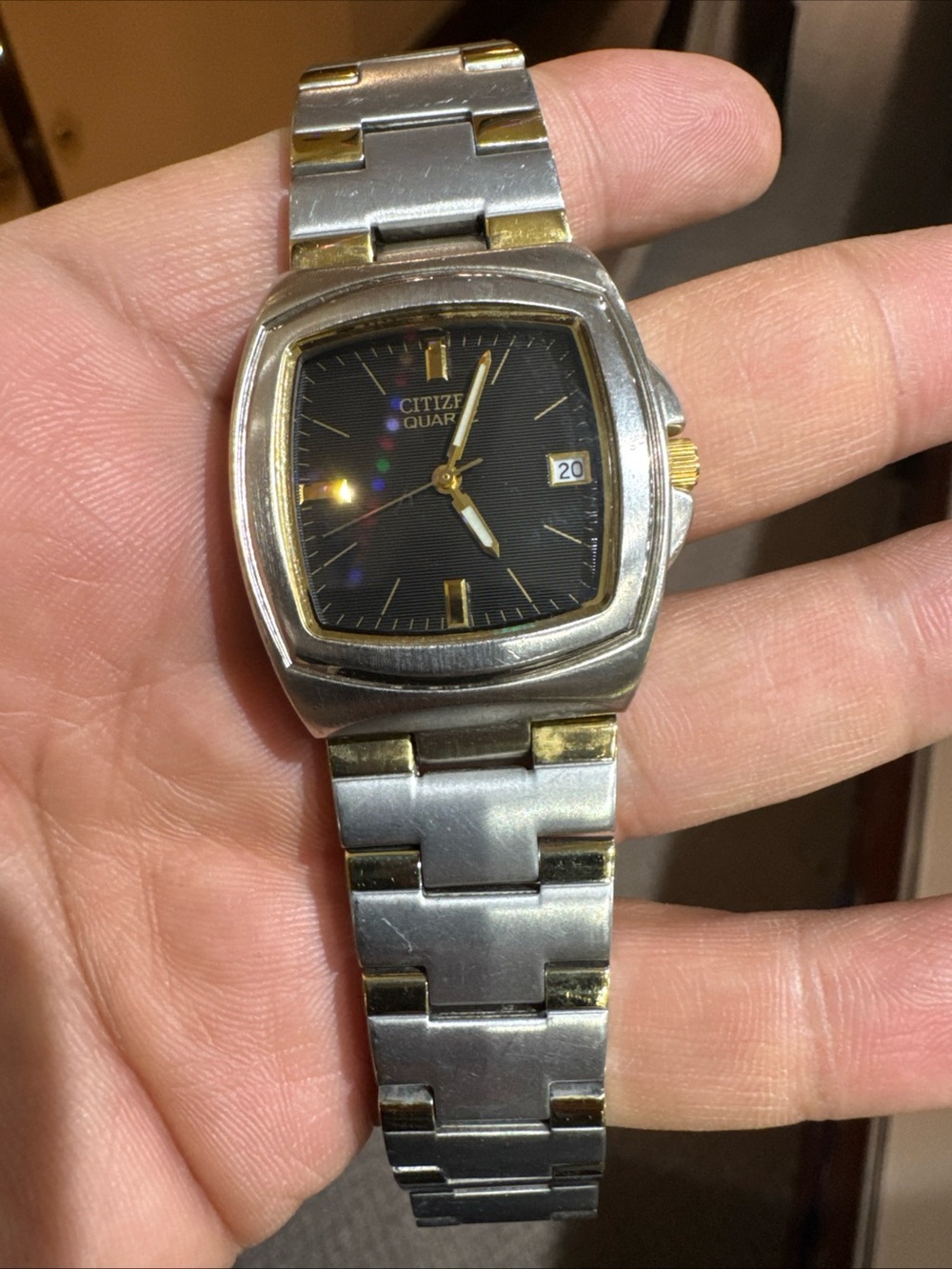 Citizen Two-Tone Silver and Gold Watch with Black Dial